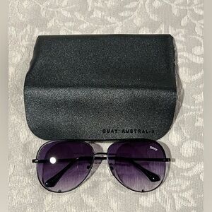 Quay Australia Black Aviator Sunglasses